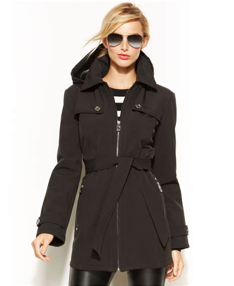 michael kors hooded zipper belted wool coat|Michael Kors winter coats sale.